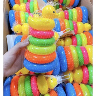 Đồ Chơi Tháp Xếp Chồng Vòng Tròn Vịt Nhiêu Size Cho Bé Giúp Phát Triển Trí Não