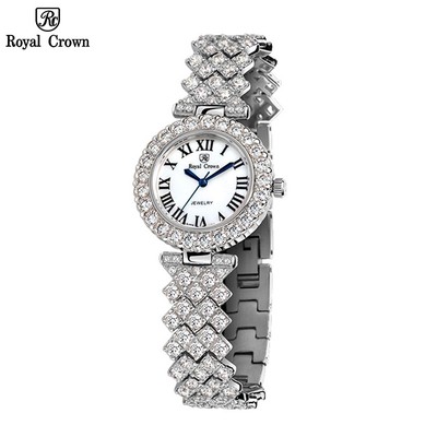 Đồng Hồ Nữ Chính Hãng Royal Crown 6305 Jewelry Dây Kim Loại Đính Đá Chống Nước Chống Xước