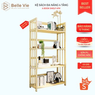 Kệ sách, kệ đa năng gỗ tự nhiên 4 tầng ngang 64 cm - nội thất hàn quốc