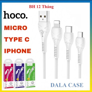 Dây cáp sạc hoco x37 hỗ trợ sạc nhanh 2.4a chuẩn lightning, micro, typec cho iphone, oppo, samsung