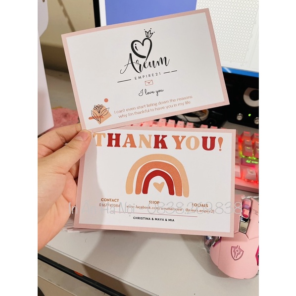 [ Hot ] Thank Card Loại To In Thông Tin Shop Theo Yêu Cầu