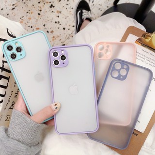 Ốp điện thoại PC cứng mặt nhám bảo vệ lens camera cho iPhone 11 pro 6 6s 7 8 plus + X XR Xs Max SE 2020