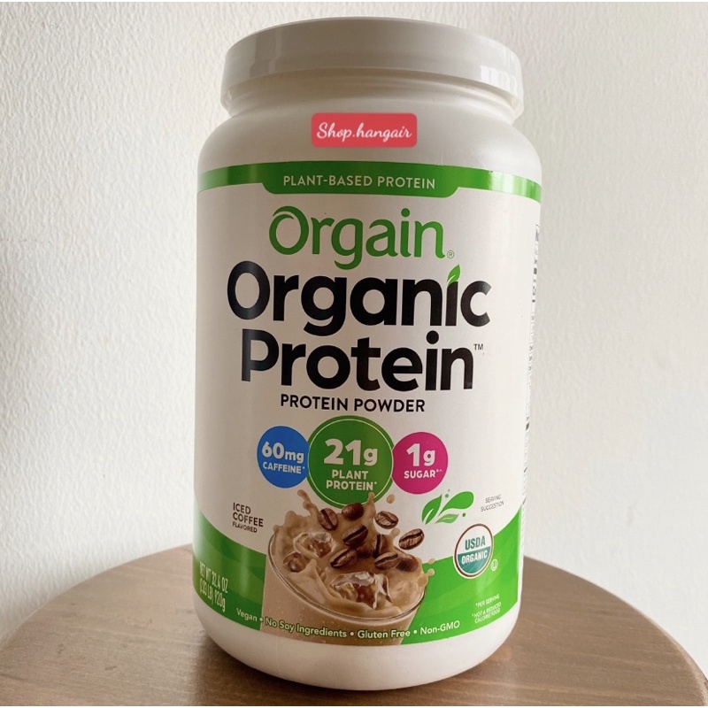Bột protein thực vật hữu cơ Orgain Organic Protein powder plant based vị cà phê đá Iced coffee 920 mẫu mới nhất order US