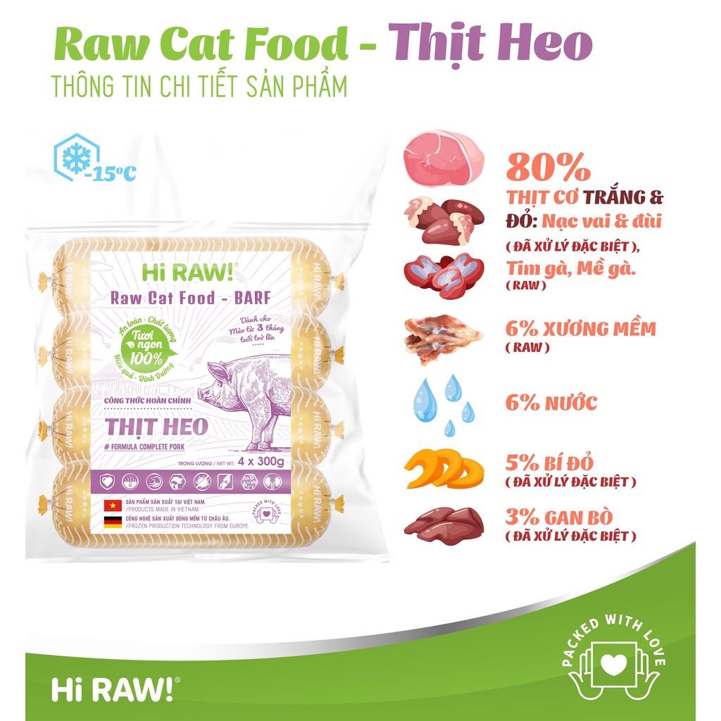 Thịt tươi Raw cat cấp đông cho mèo