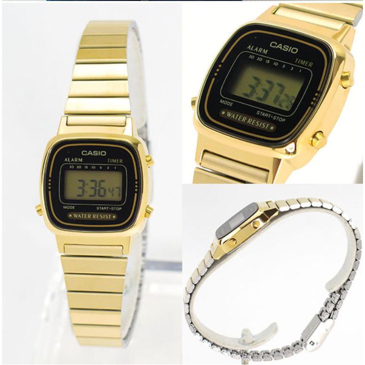Đồng hồ nữ Casio chính hãng LA670WGA, dây kim loại