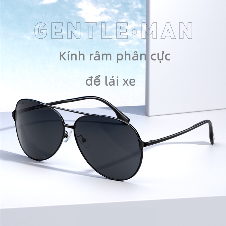 Best】Kính Mát nam cao cấp lái xe-Kính râm phân cực thời trang-phi công gọng kim loại mạ titan tròng polaroid-ITALIA