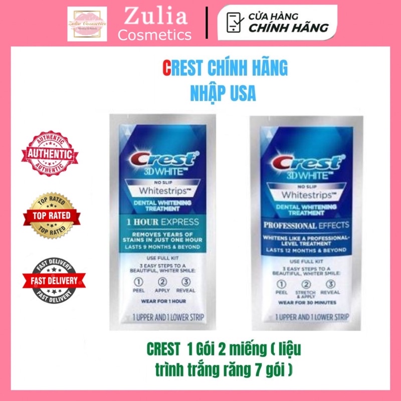 [FREE SHIP] Miếng Dán Trắng Răng 3D Crest Xịn