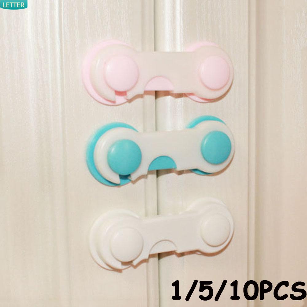 Set 1/5/10 Khóa Cửa Tủ Lạnh/Ngăn Kéo Bằng Nhựa Bảo Vệ An Toàn Cho Bé Nhiều Màu Sắc Đa Năng
