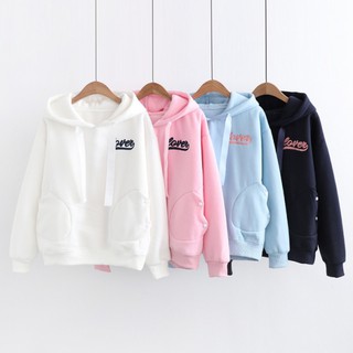 (Giá Sập Sàn) Áo khoác hoodie thời trang nữ chui đầu chữ lover (chui đầu)