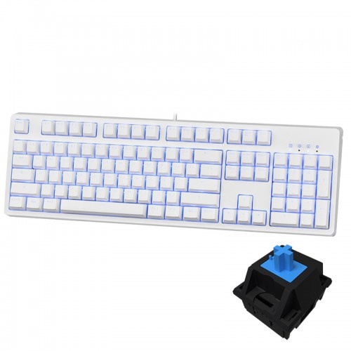 Bàn Phím Cơ Gaming E-DRA EK3104 Ice White Led Blue