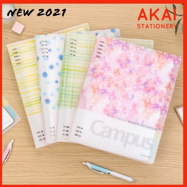 Sổ gáy còng nhựa A5 B5 Bindernote Campus Kokuyo, Sổ còng vuông 8 lỗ phong cách Nhật Bản bullet journal planner