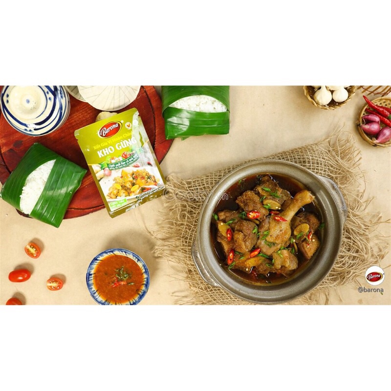Xốt gia vị hoàn chỉnh Barona - Kho gừng 80g