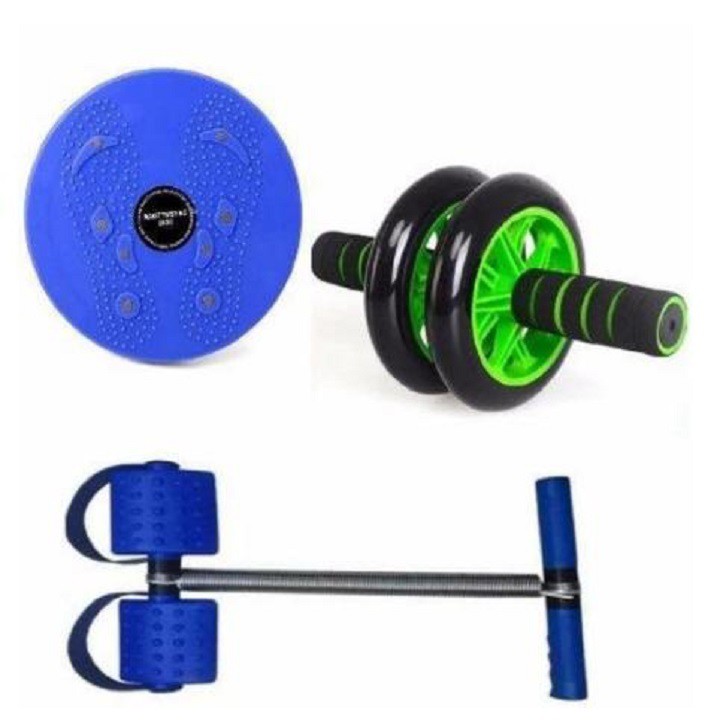 CON LĂN TẬP BỤNG 2 BÁNH KÈM THẢM NHỎ + Đĩa xoay + Dây kéo lò xo