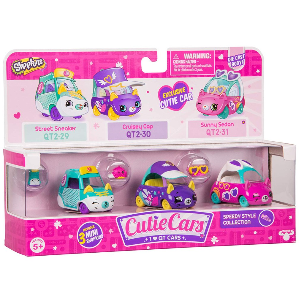 Bộ đồ chơi 3 xe Shopkins Cutie Cars Three Pack - Speedy Style Collection (Mỹ)