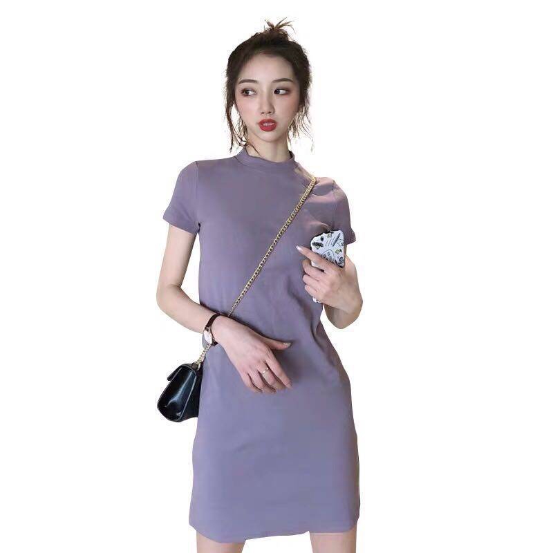 IELGY   Đầm Ngắn Tay Phong Cách Pháp Thời Trang