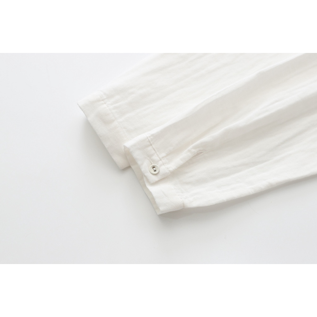 Áo Sơ Mi cotton Hai Lớp Tay Dài Thêu Hình Chuột mickey Phong Cách Nhật Bản 2022