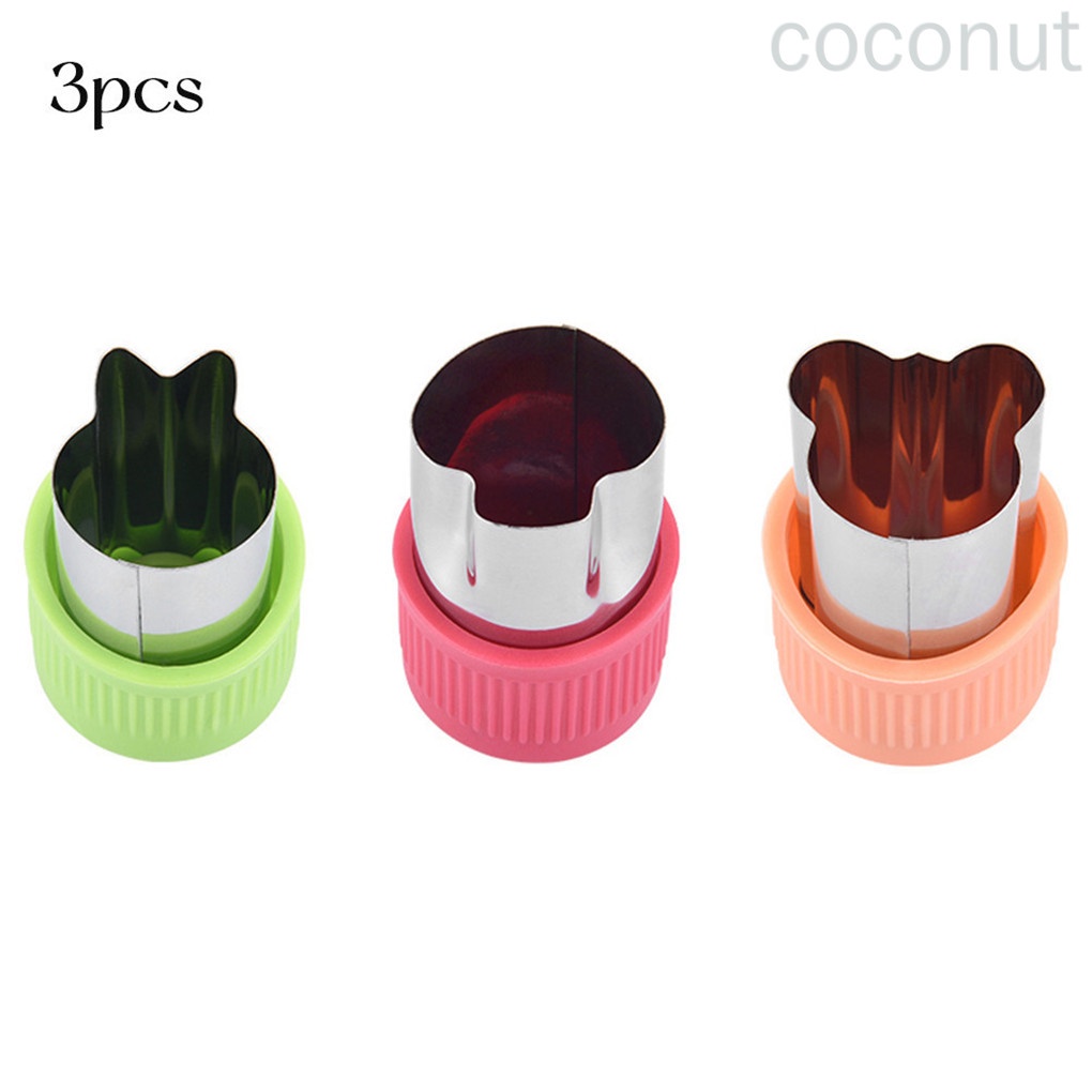 Set 3 khuôn cắt tạo hình trái cây/ rau củ quả bằng thép không gỉ tiện dụng