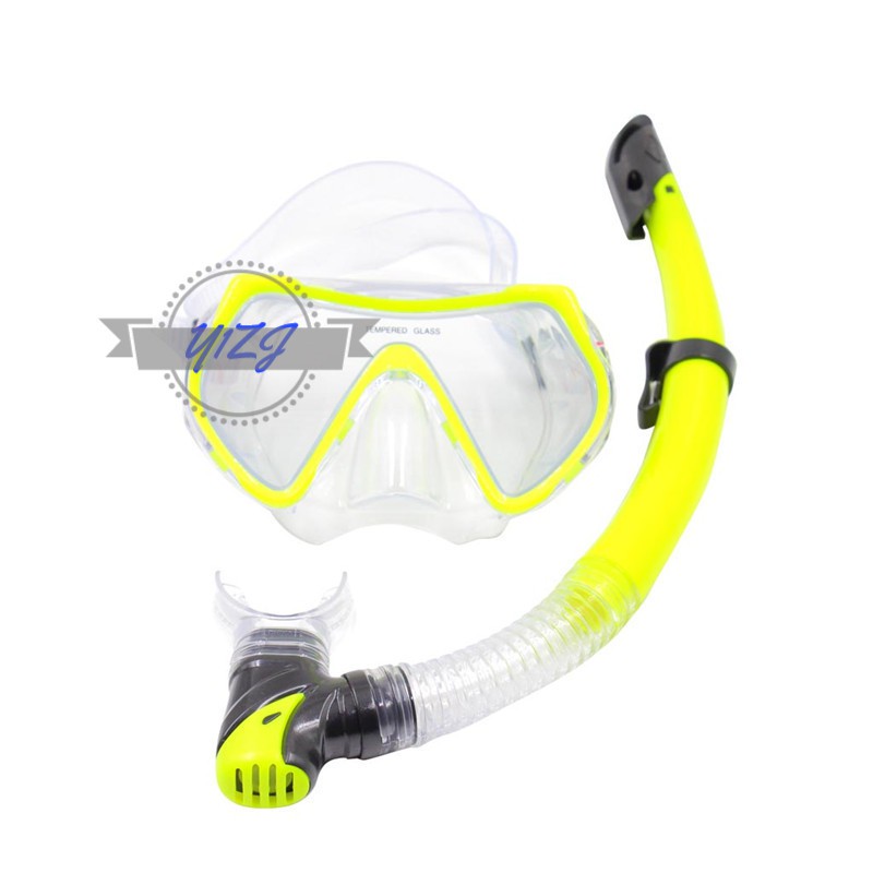 Y1ZJ Swimming Goggles Diving Mask Dry Top Snorkel Adjustable Snorkeling Gear Kit &amp;VN