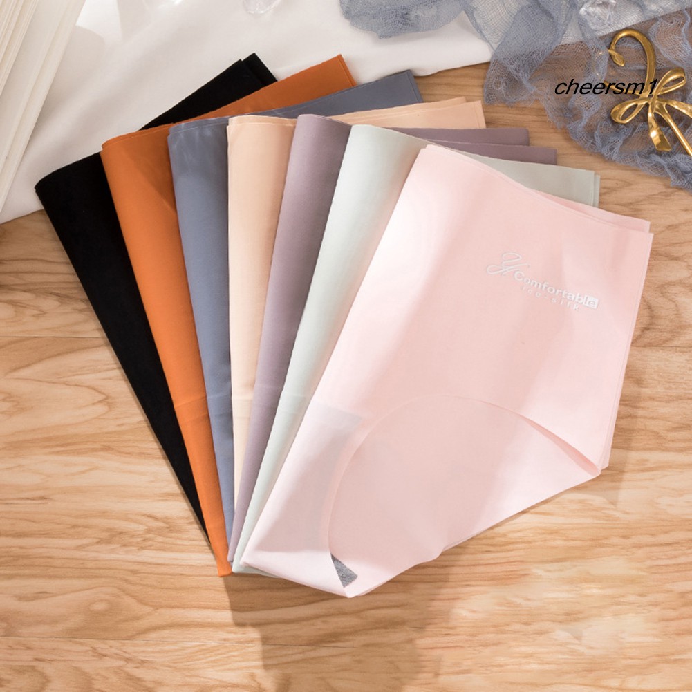 Nội y bộ đồ lót Women Seamless Stretchy Breathable Letter Print Solid Color Underwear Briefs