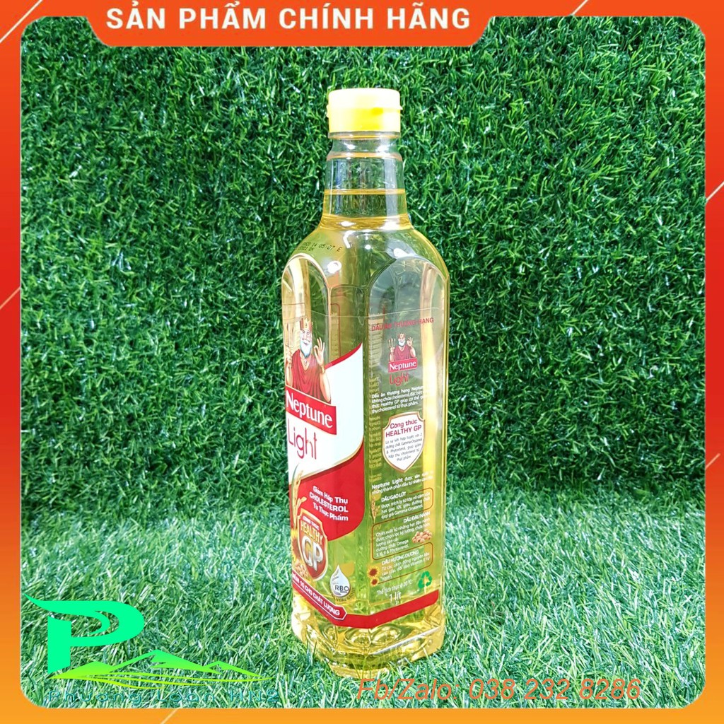 Dầu ăn Neptune Light - Chai 1L - Dầu ăn thượng hạng hỗ trợ giảm hấp thụ Cholesterol