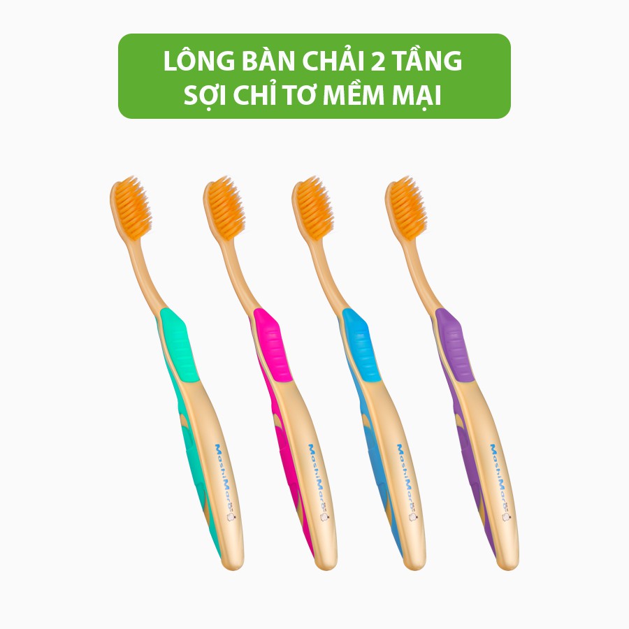Bàn chải đánh răng EQ Tech Mashimaro Nano bàn chải lông mềm 2 tầng chính hãng Hàn Quốc diệt khuẩn khử mùi hôi bảo vệ lợi