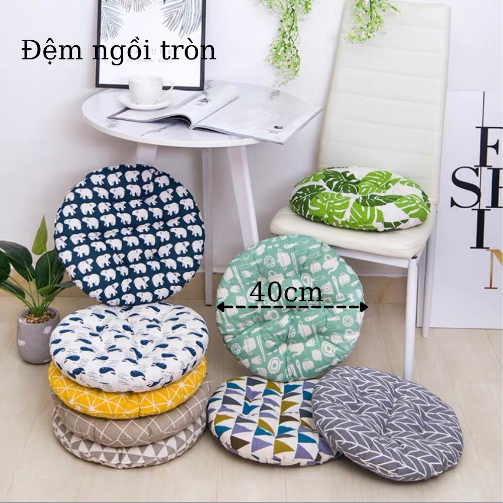 Đệm Ngồi Bệt, Đệm Lót Ghế M2T Bedding Bông Mềm Êm Ái Vải Canvas Kích Thước 40x40cm