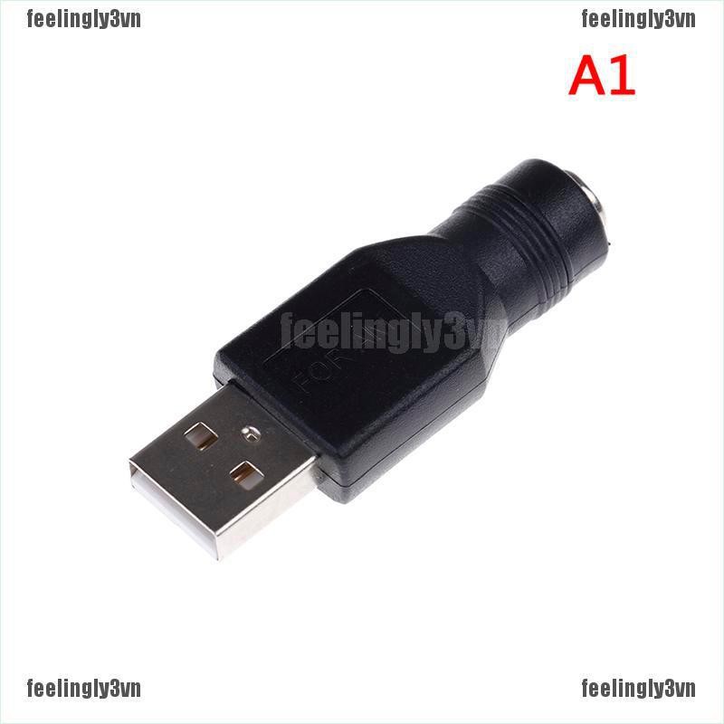 ❤ADA❤ Bộ chuyển đổi kết nối laptop 5.5x2.1mm DC USB 2.0 Male / Female TO