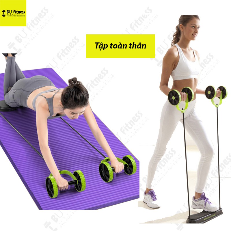 Dụng cụ tập gym tại nhà đa năng REVOFLEX, con lăn tập bụng và toàn thân - Bự Fitness