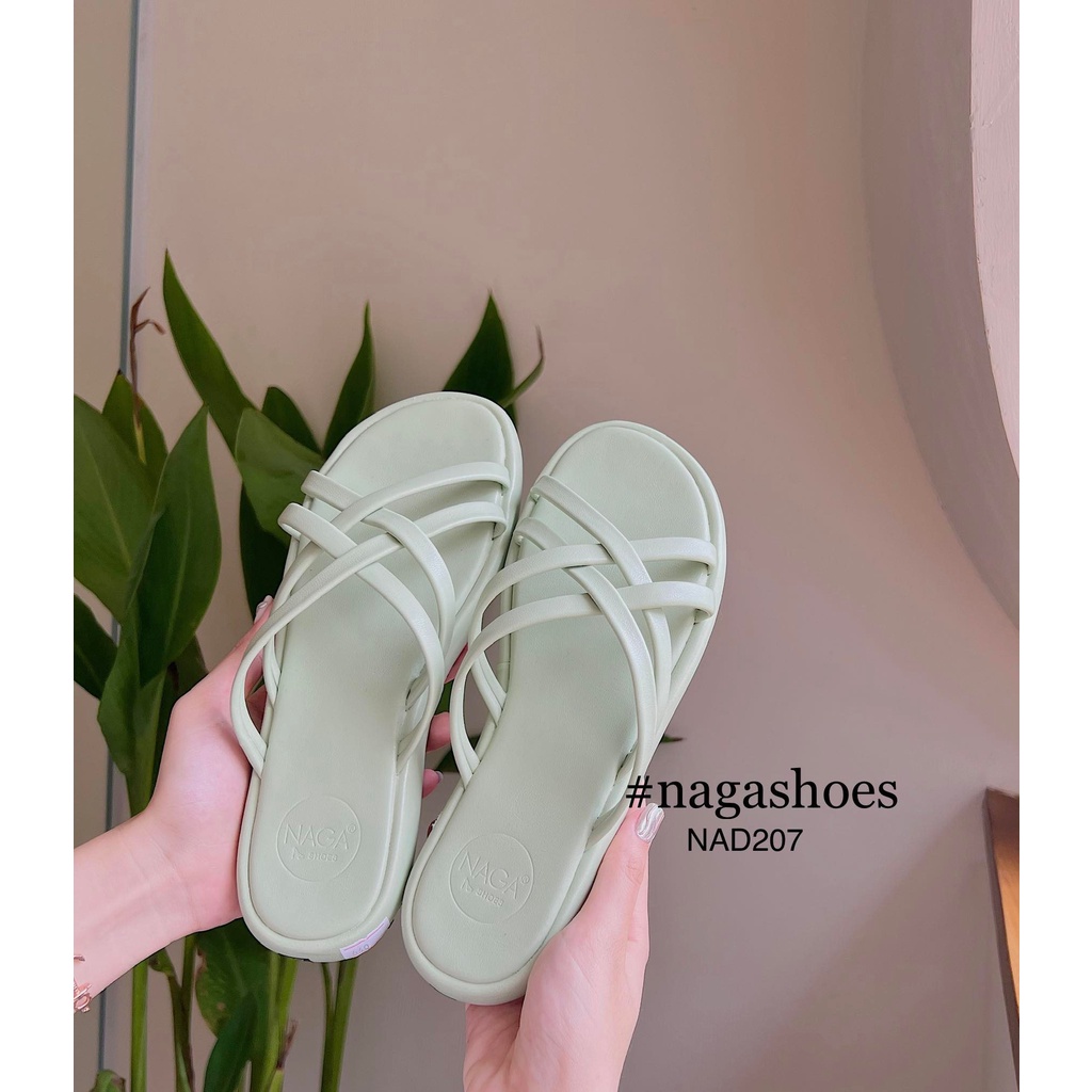 DÉP NAGASHOES MŨI TRÒN QUAI ĐAN CHÉO 2CM NAD207