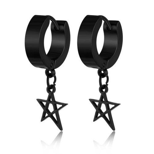 Bông Tai Nam Ngôi Sao Tòn Ten Titan Ko Đen TT 2597