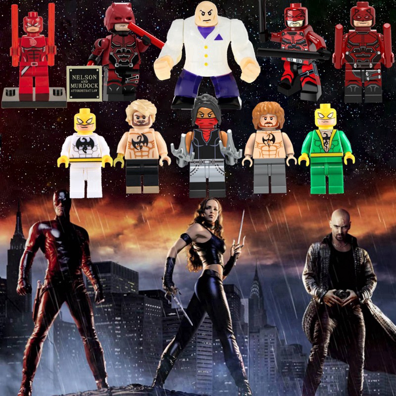 Đồ chơi Lego mini hình Spiderman Daredevil Iron fist cool ngầu