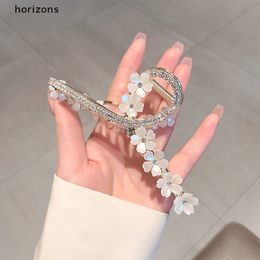 [horizons] Kẹp Tóc Đính Hoa Ngọc Trai Thủ Công Tinh Khiết Phong Cách Hàn Quốc (h)