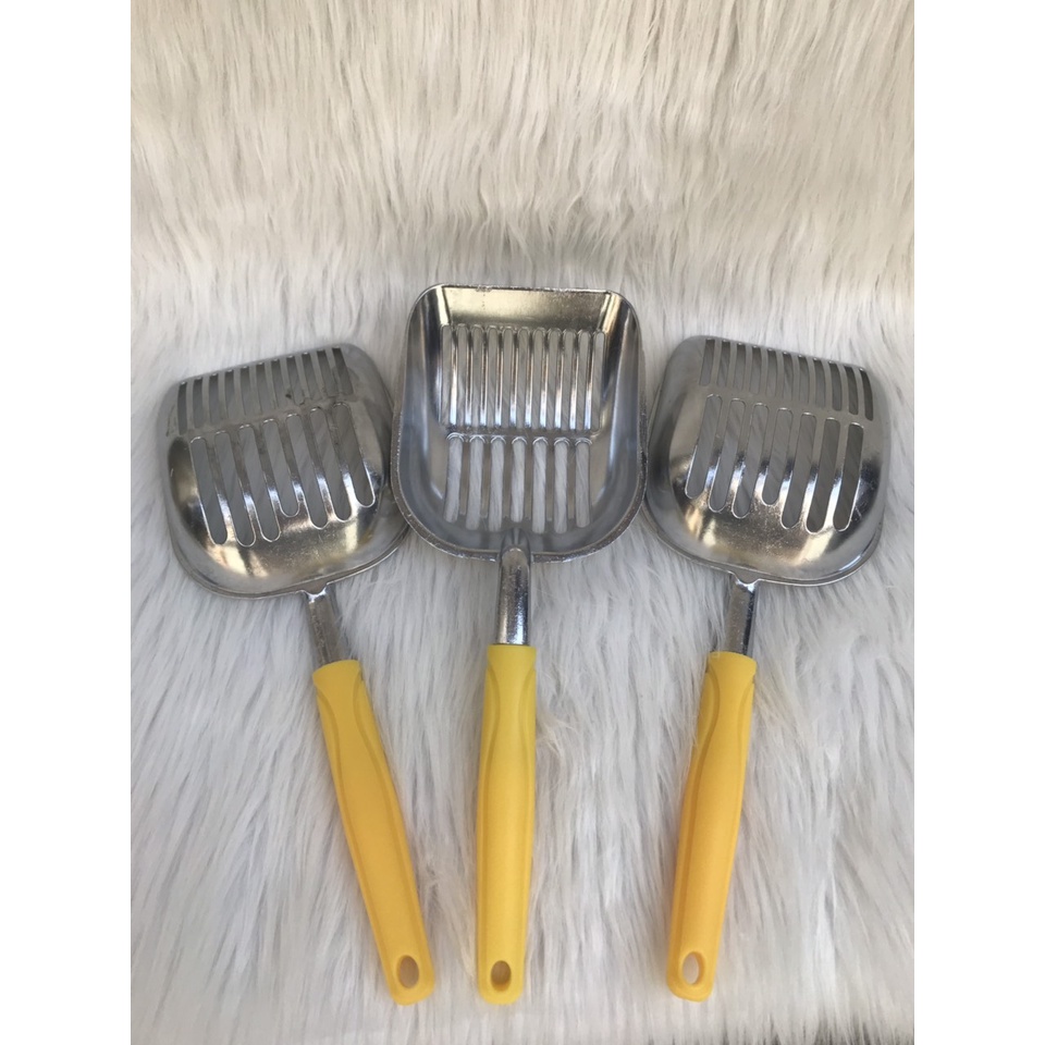 Xẻng xúc cát mèo xẻng inox cán dài chắc chắn