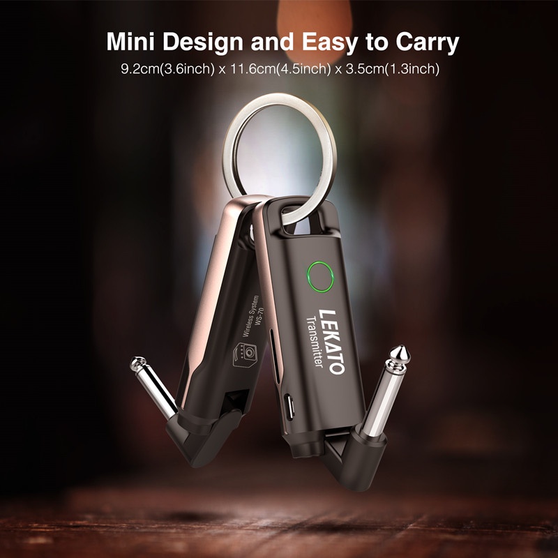 Bộ thu phát tín hiệu LEKATO WS-70 không dây hệ thống đàn guitar với 70 kênh