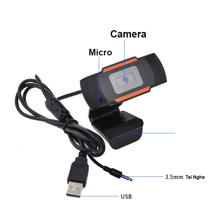 Webcam máy tính học tập chất lượng 720P tích hợp micro Camera máy tính PC học tập 720P