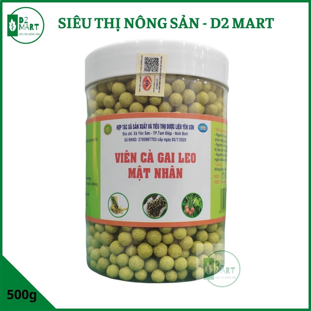 Viên cà gai leo mật nhân Yên Sơn 500g – Mát gan, thải độc – Siêu thị nông sản D2 Mart