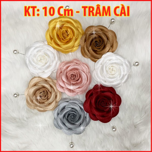 Tag Hoa Trà Lớn Kiểu Cài Áo Hoa Có Ghim, Trâm Cài Handmade CH001 CH002