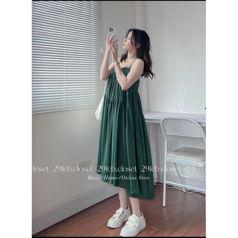 Váy Babydoll Đũi Xanh Hai Dây Ullzang Mặc Đi Chơi Bánh Bèo Form Rộng Hottrend Mã 363 | BigBuy360 - bigbuy360.vn