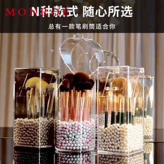 Hộp Đựng Cọ Trang Điểm Bằng Nhựa Acrylic Trong Suốt Có Nắp Đậy Thiết Kế Tiện Dụng