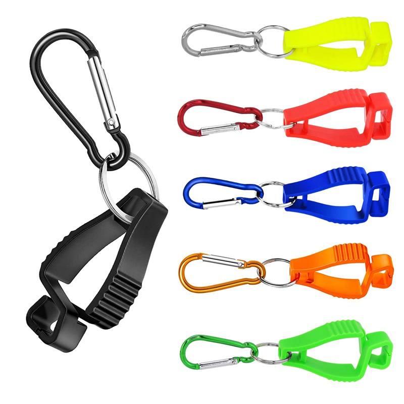 Set 6 Kẹp Giữ Găng Tay Làm Việc Kèm Móc Khóa Kim Loại