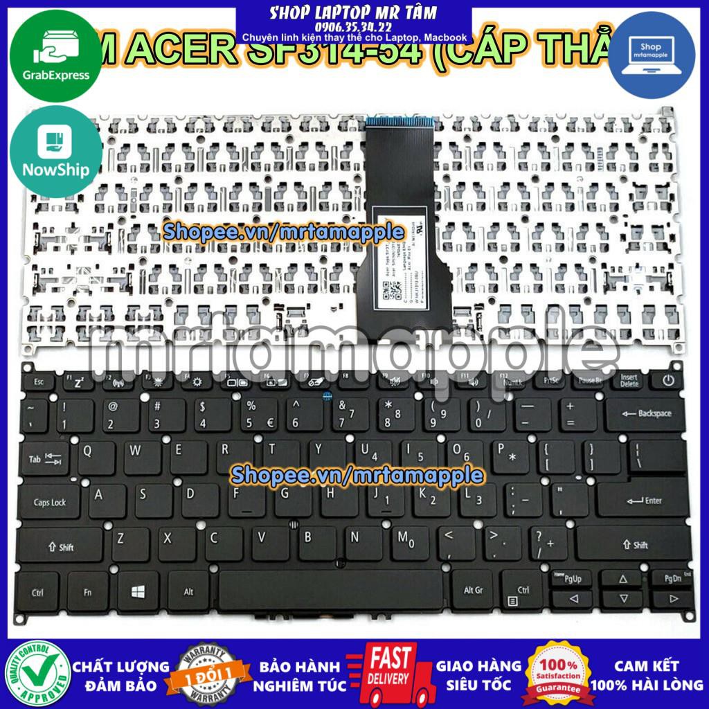 (KEYBOARD) BÀN PHÍM LAPTOP ACER SF314 dùng cho Swift 3 SF314-51 (cáp lệch), Swift 3 SF314-52 (cáp cong),Swift 3 SF314-54