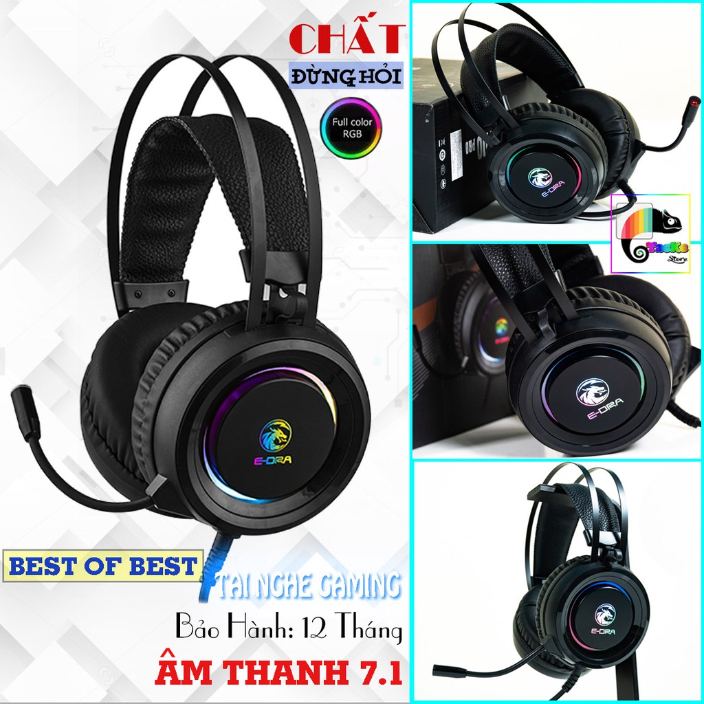 Tai nghe chuyên game Led RGB E-dra EH410 Pro có míc, âm thanh 7.1 I Bảo hành 12 tháng toàn quốc I Edra EH 410 Pro | BigBuy360 - bigbuy360.vn