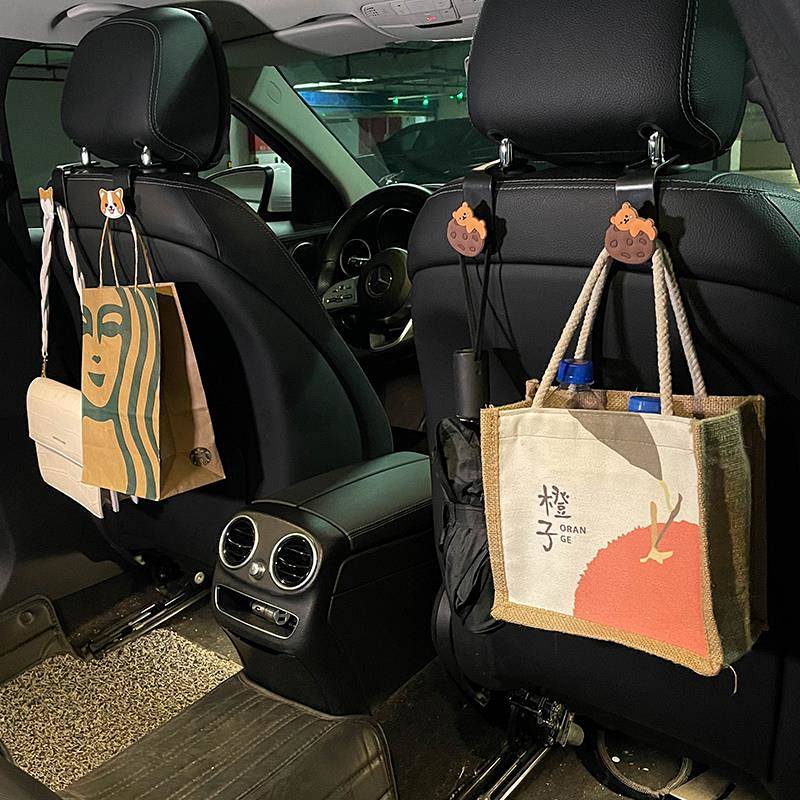 Móc treo đồ gắn phía sau ghế ngồi xe hơi thiết kế hoạt hình đáng yêu thời trang đa năng