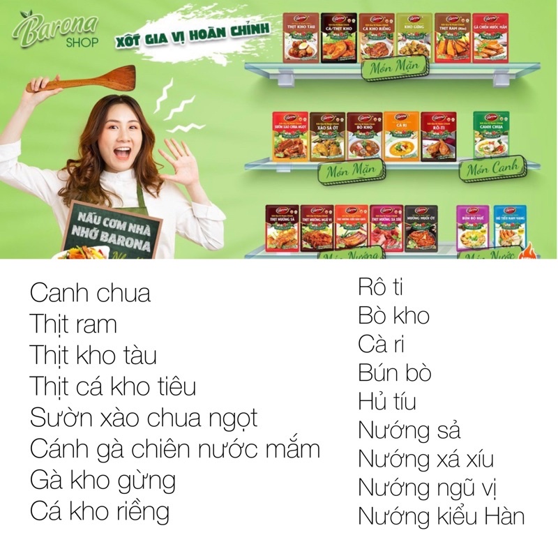 Gia vị hoàn chỉnh Barona tự chọn