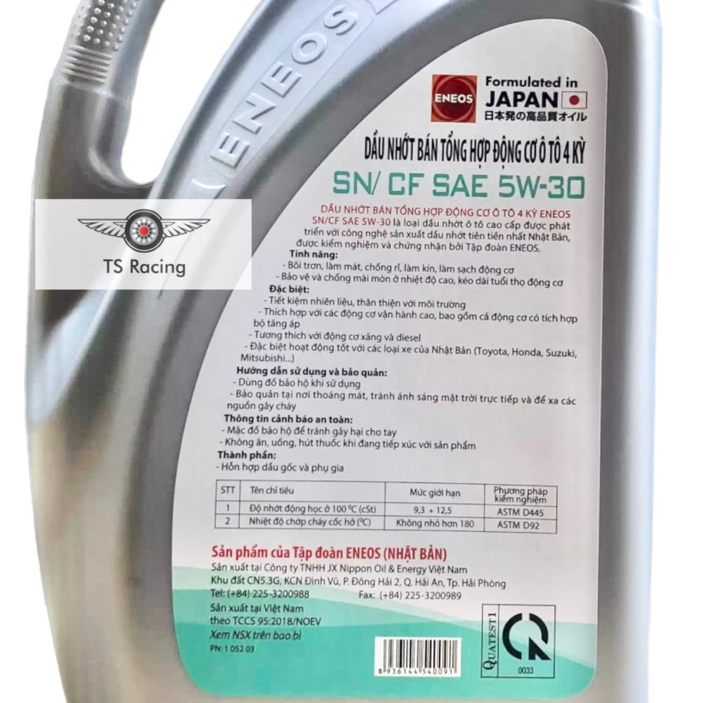 Nhớt Xe Hơi Ô TÔ Eneos 5w30 4L Chính Hãng