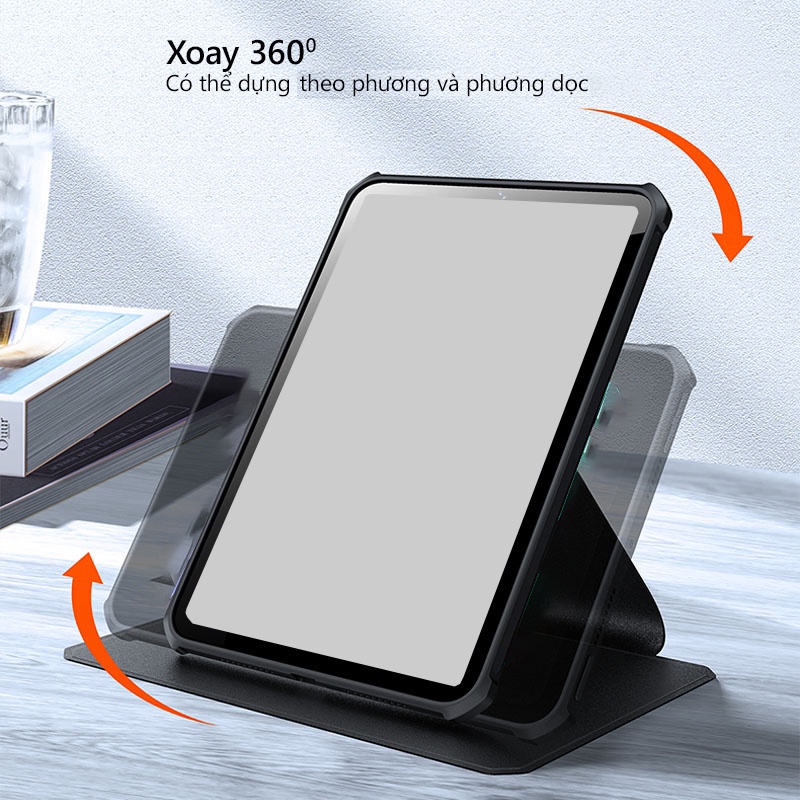 Ốp lưng XUNDD Xoay 360 độ đa năng iPad Pro 11/ 12.9 inch  Chống trầy, Chống sốc, Viền TPU.