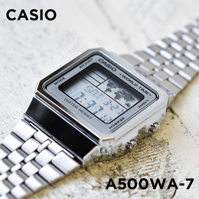 Đồng hồ unisex dây kim loại Casio chính hãng Anh Khuê A500WA-7DF