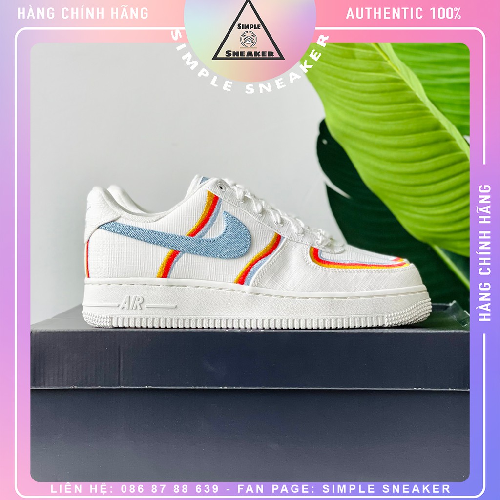 Giày Nữ Nike AF1 FREESHIP Sneaker Thể Thao Nike Air Force 1 07 LV8 Sail Denim -Hàng Chính Hãng - Chất Liệu Canvas