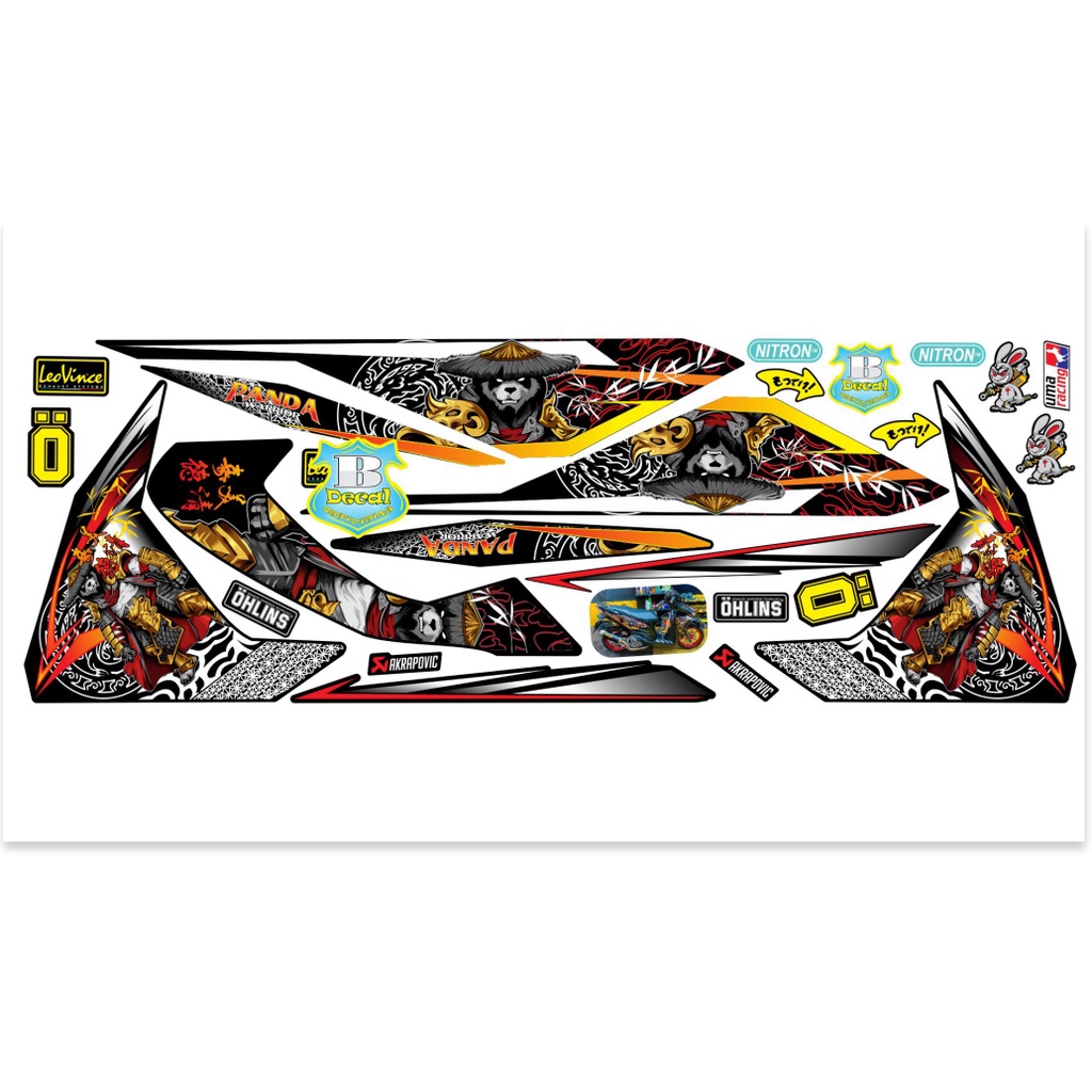 ( Quí khách vui lòng mang ra tiệm cho thợ dán ) Tem vario 2017 gấu trúc panda đen