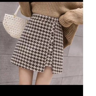 (BIG SIZE) chân váy dạ kẻ đẹp trong có quần C014